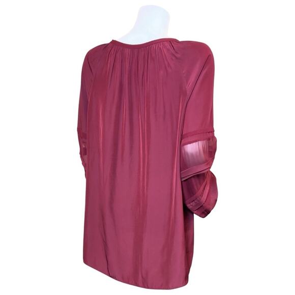 #T149 Ramy Brook Sheer Detail Puff Sleeve Top SZ M $345 - Picture 7 of 11